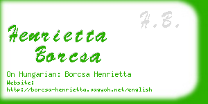 henrietta borcsa business card